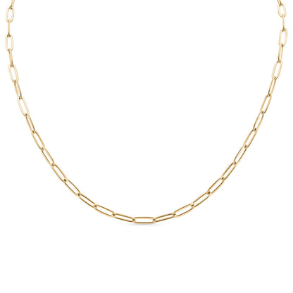 18K Gold PVD Paperclip Necklace 14"