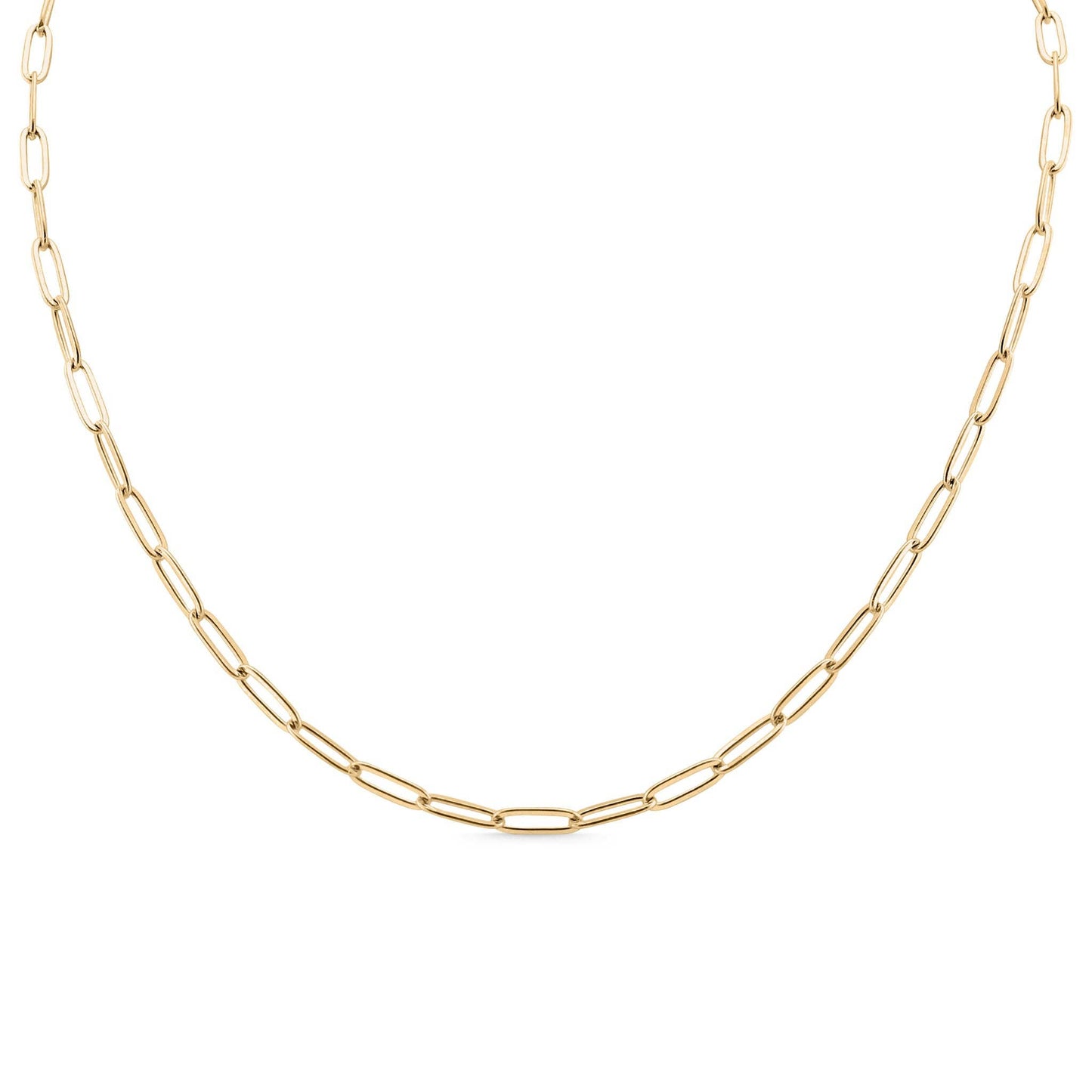 16" 18K Gold PVD Paperclip Necklace