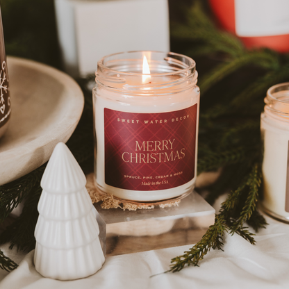 Merry Christmas 9 oz Soy Candle - Christmas Decor