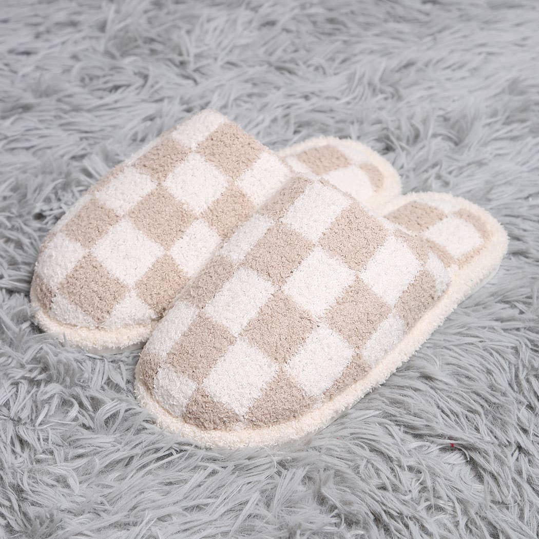 Checkerboard Winter Slippers