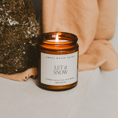 Let It Snow 9 oz Soy Candle - Christmas Decor & Gifts