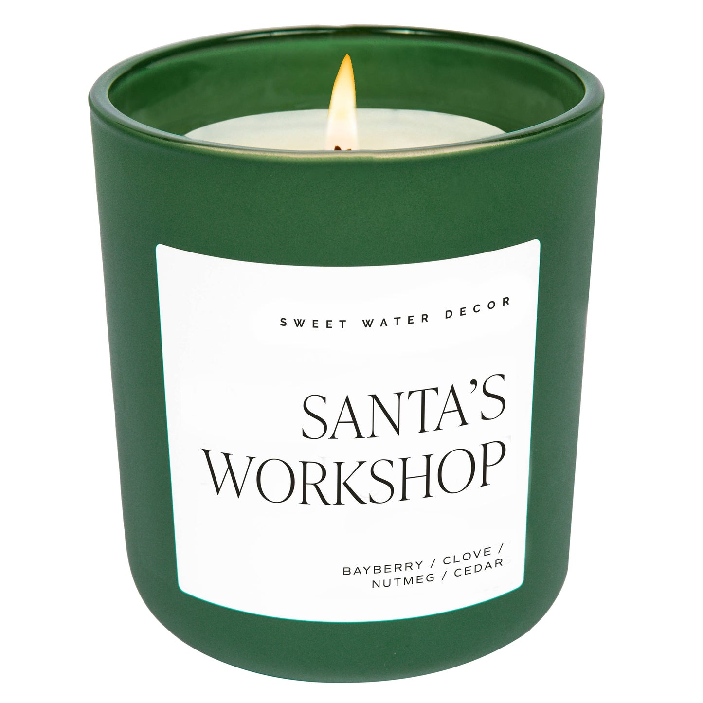 Santa's Workshop 15 oz Soy Candle, Green Matte Jar