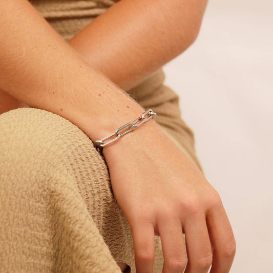 6.5" Stainless Steel Gold Paperclip Bracelet