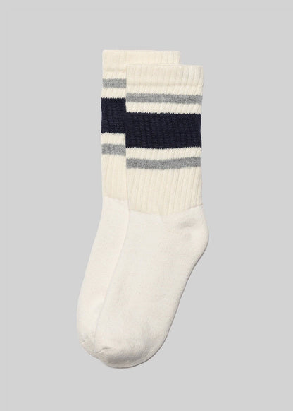 The Retro Stripe: Grey heather/brown / One Size