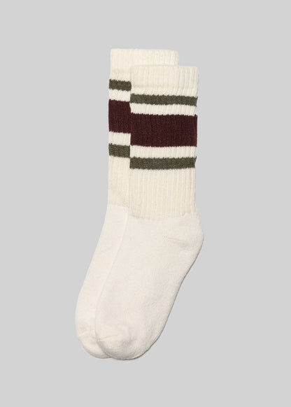 The Retro Stripe: Grey heather/brown / One Size