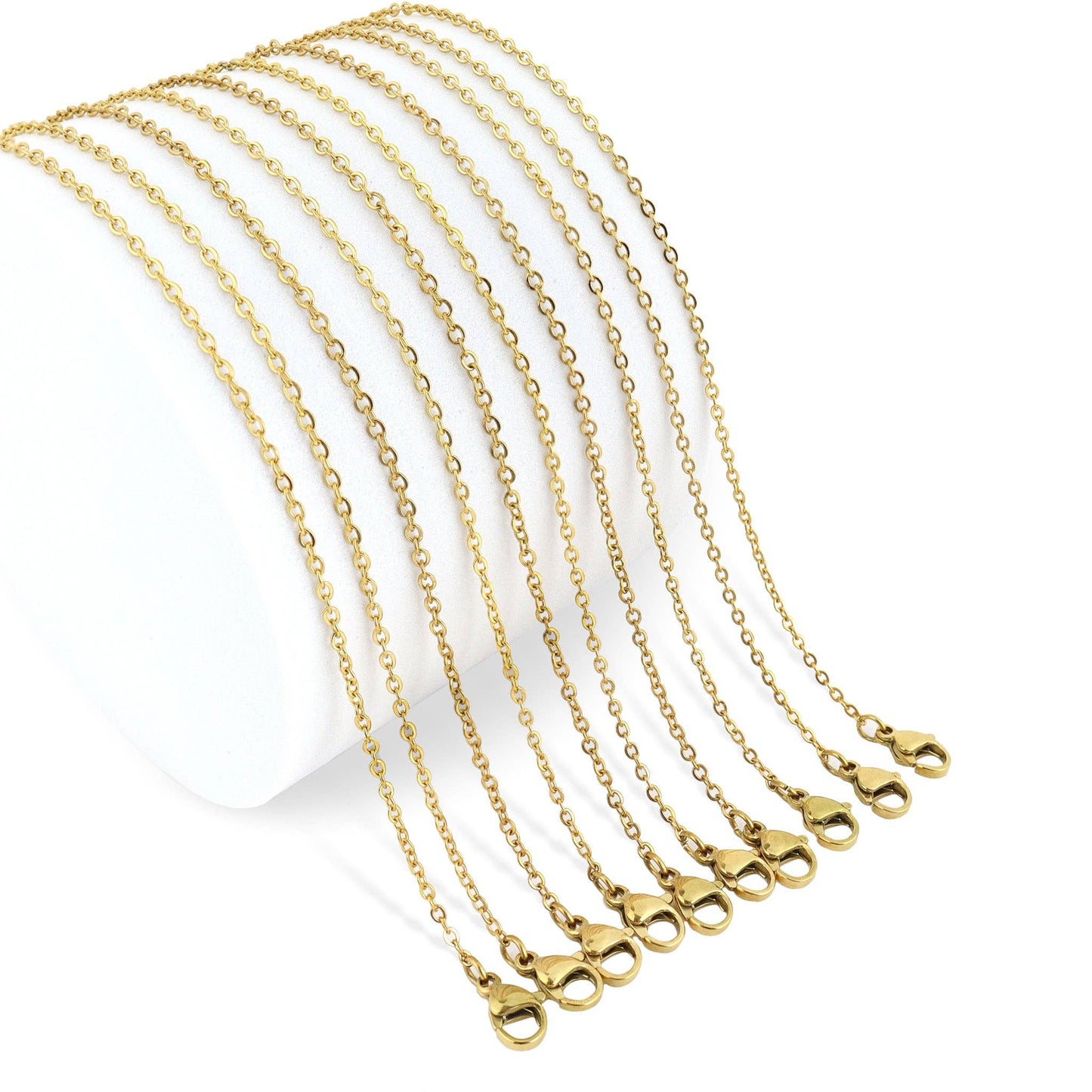 20" Gold PVD Stainless Steel Loop Chain Necklace