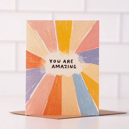 You Are Amazing - Colorful Rainbow Birthday Card