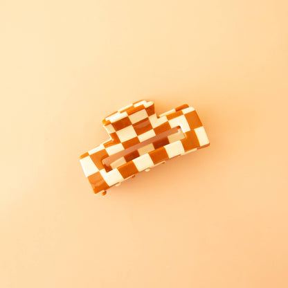 Checker Claw - Cognac & Ivory