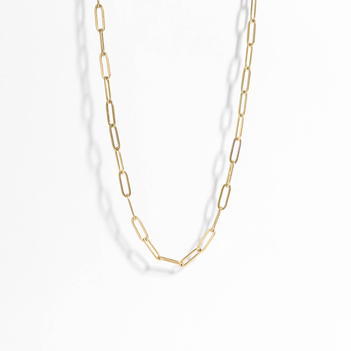 18K Gold PVD Paperclip Necklace 14"