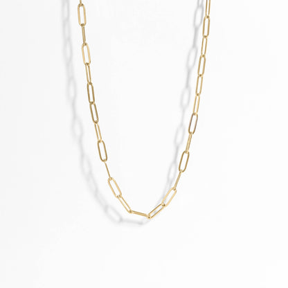 16" 18K Gold PVD Paperclip Necklace