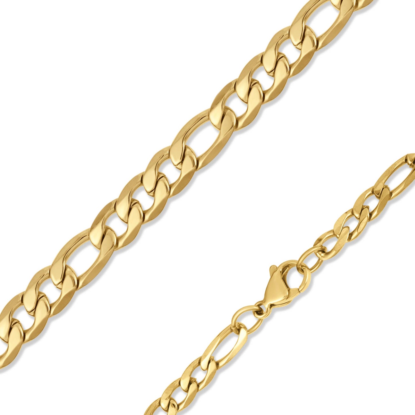 18K Gold Figaro Chain Necklace 18" / 3mm