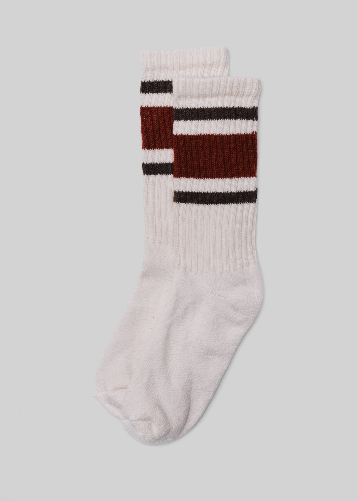 The Retro Stripe: Grey heather/brown / One Size