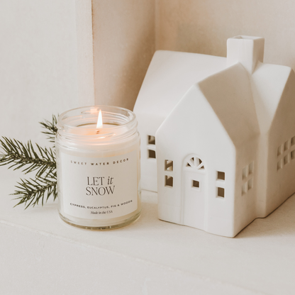 Let It Snow 9 oz Soy Candle - Christmas Decor & Gifts