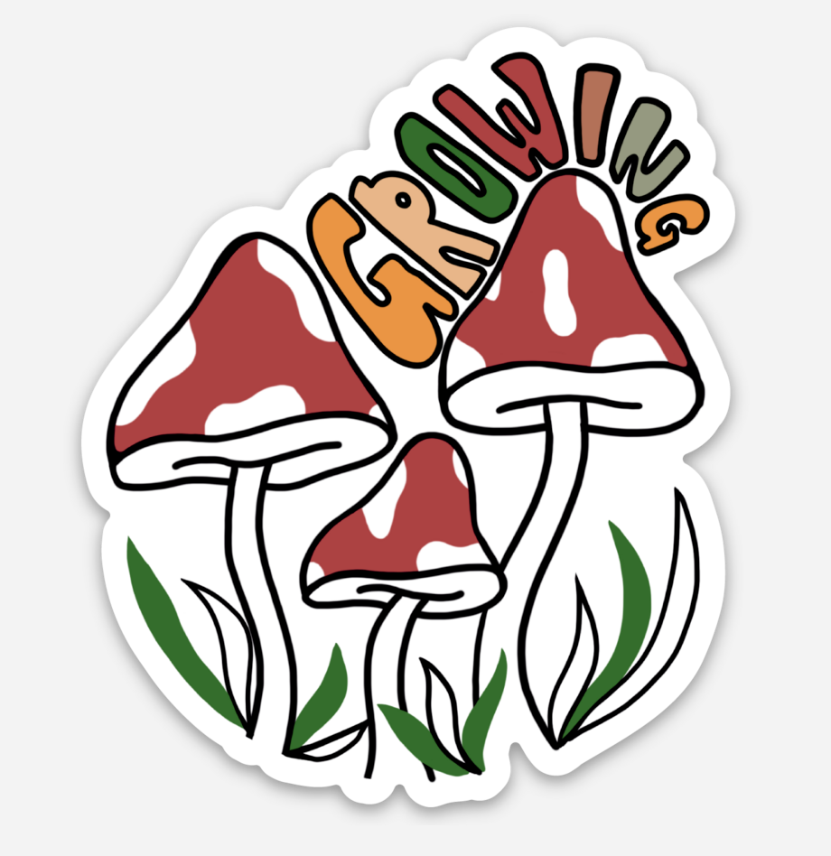 Mushroom Growing Sticker