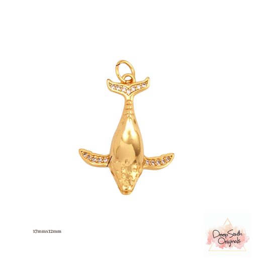 Golden Whale Charm