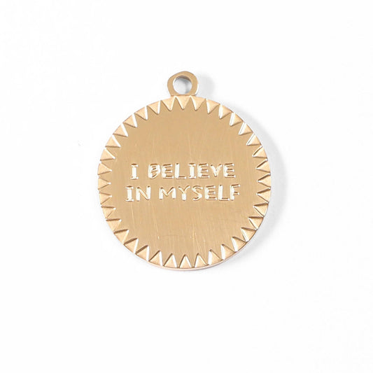 18K Gold PVD Stainless Steel "I Believe In Myself" Charm