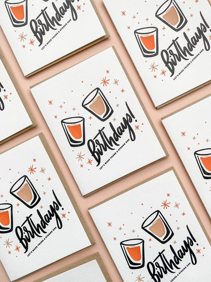 Birthday Shots - Letterpress Birthday Greeting Card