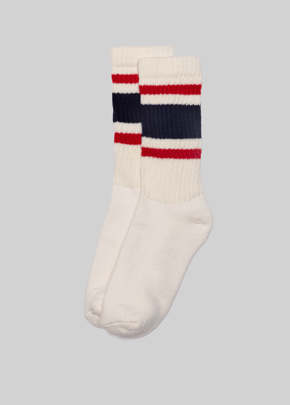 The Retro Stripe: Grey heather/brown / One Size