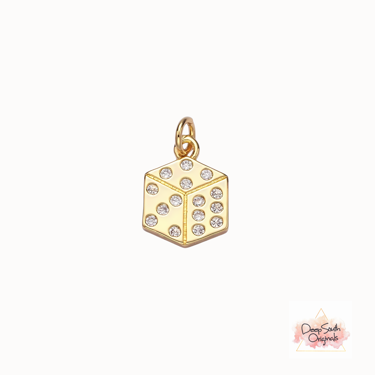 Sparkling Dice Charm Gold-Filled