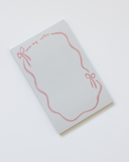 Pink Ribbon Bow Notepad