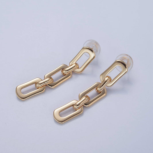 18K Gold Plated Paper Clip Earrings