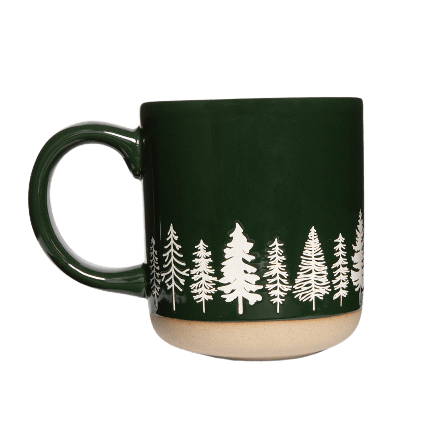 Pine Trees Stoneware Coffee Mug - Christmas Decor