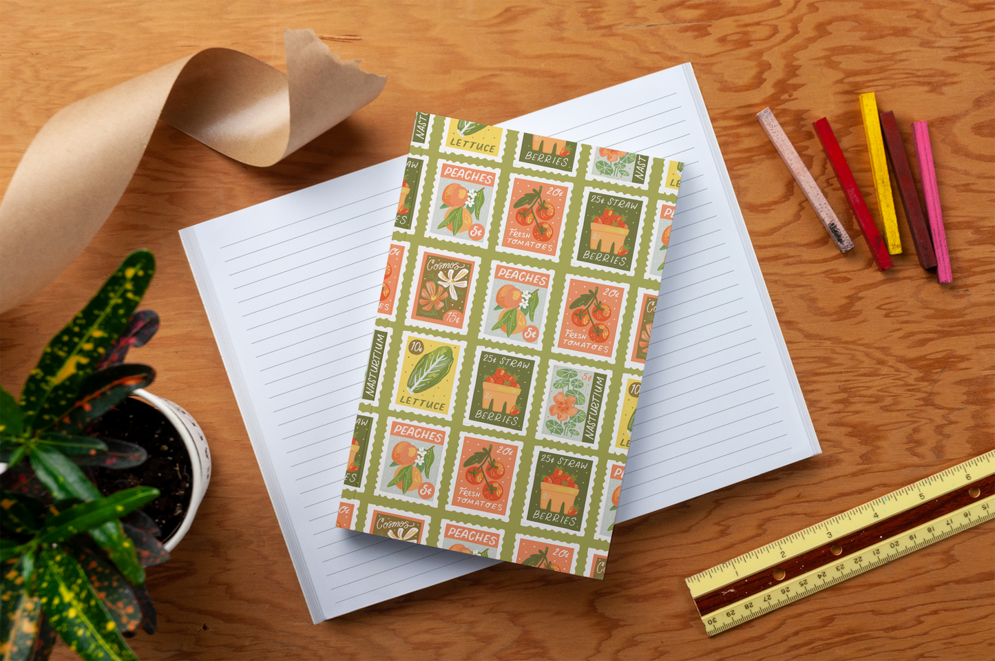 Garden Stamps Classic Layflat Notebook