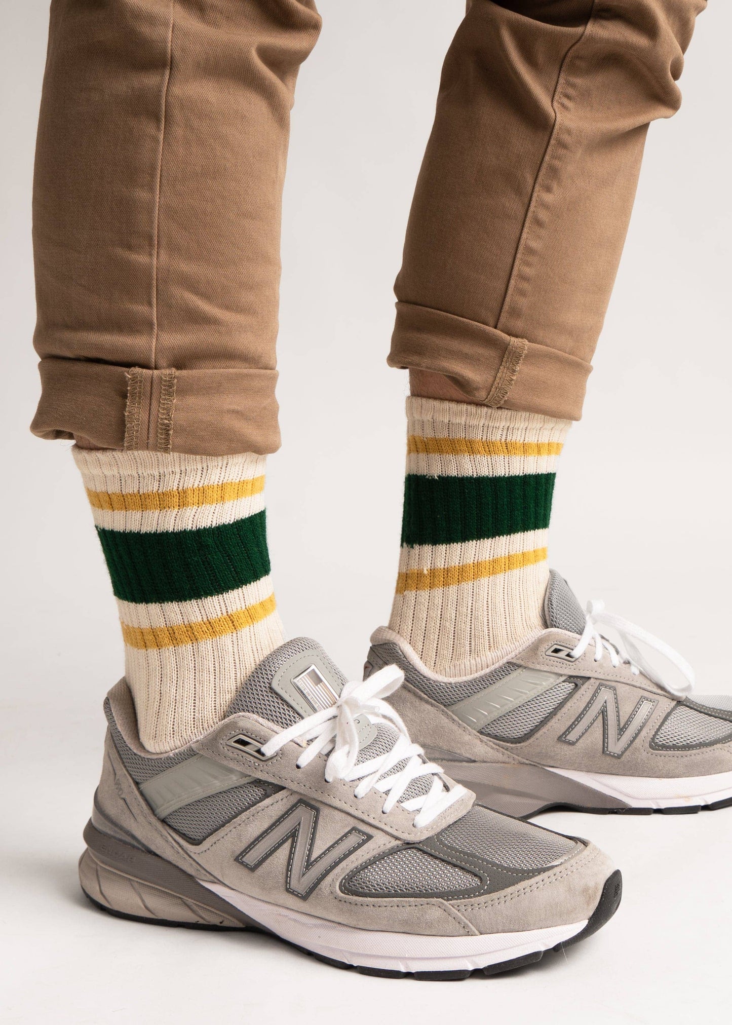 The Retro Stripe: Olive/gold / One Size