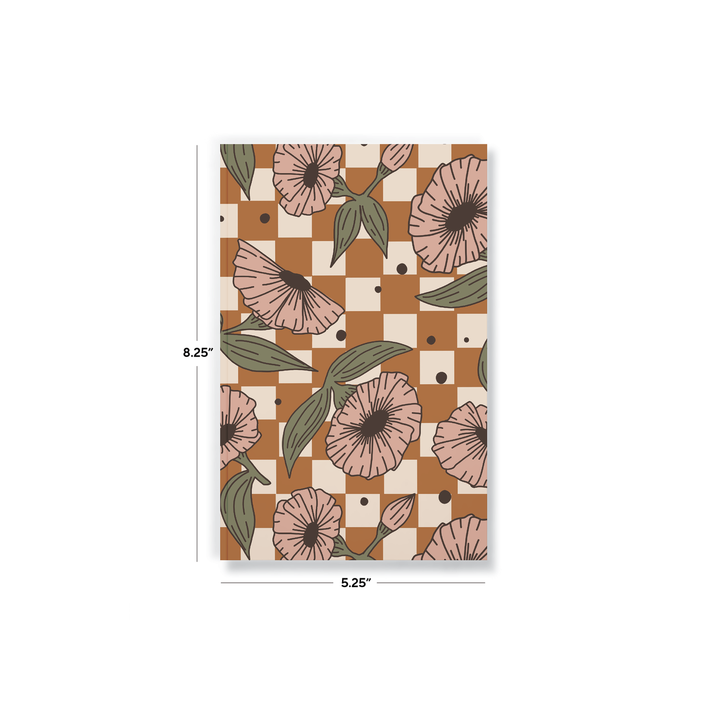 Checks and Flowers Classic Layflat Journal Notebook