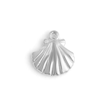 18K Gold PVD Stainless Steel Clam Shell Charm