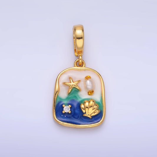 Blue Ocean Charm - Gold Filled