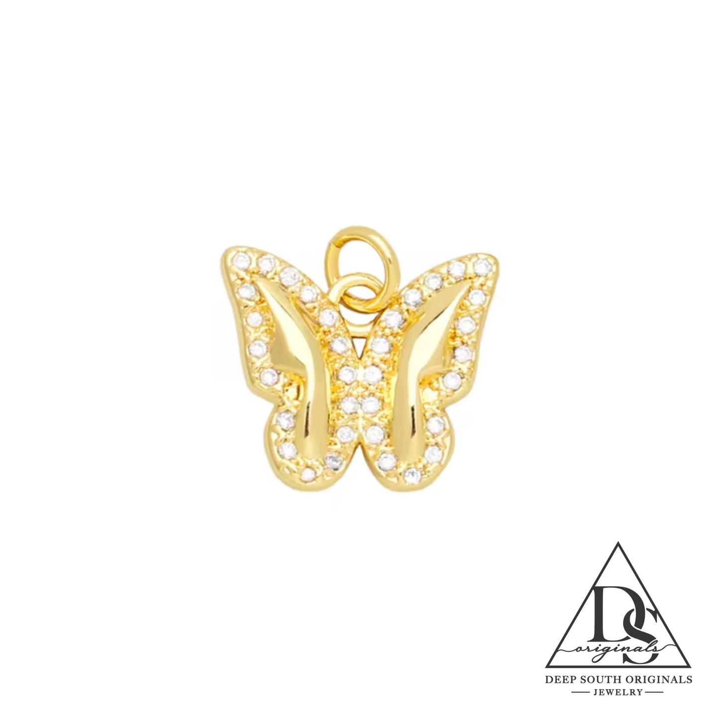 Sparkling Butterfly Charm Gold Filled