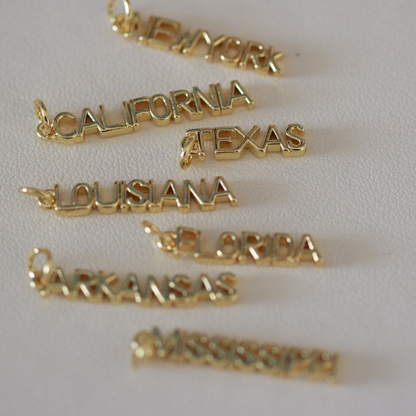 California Charm - 14k Gold Plated Brass