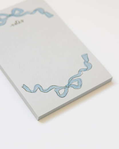 Blue Ribbon Bow Notepad