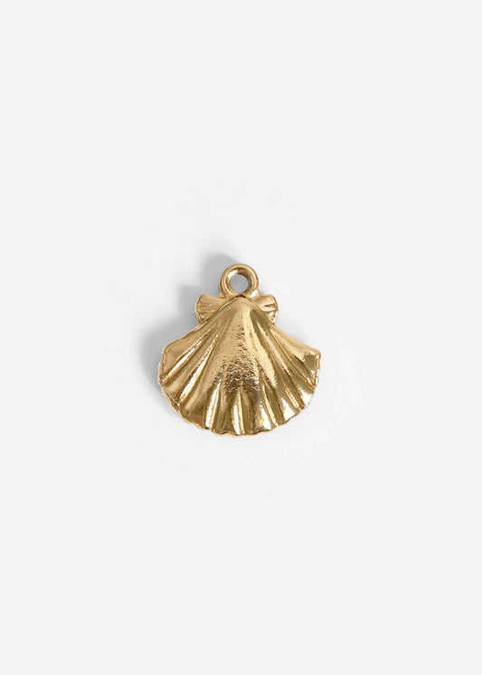 18K Gold PVD Stainless Steel Clam Shell Charm