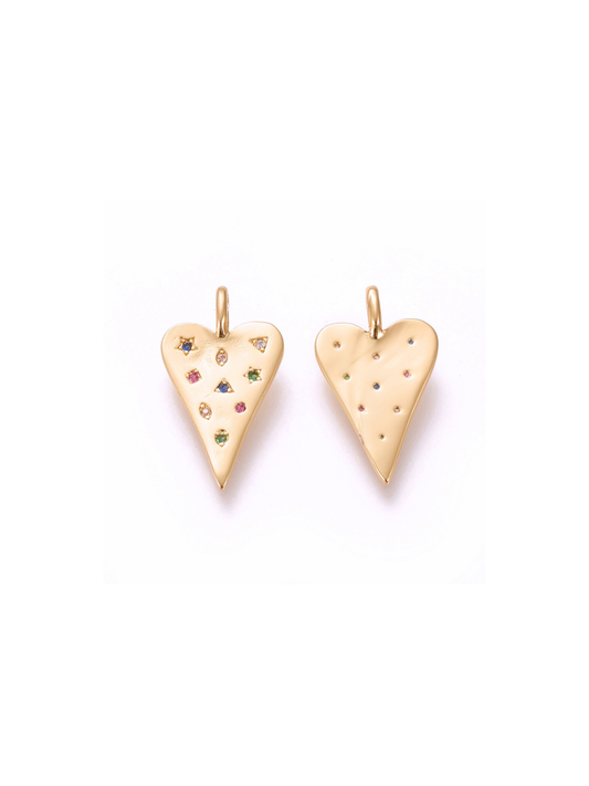 Gold Embellished Heart Charm