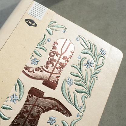 Two Boots Embroidered Journal Notebook