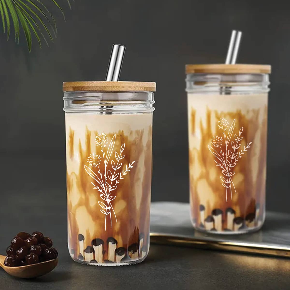 Floral Glass Tumbler