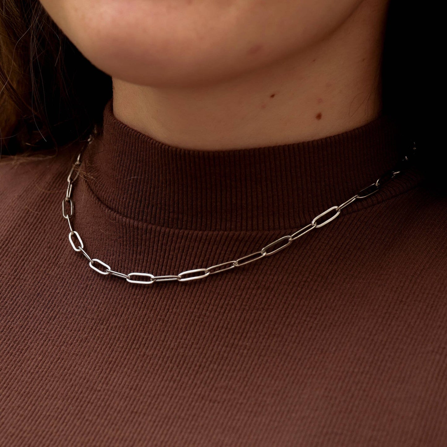 Stainless Steel Paperclip Chain Necklace