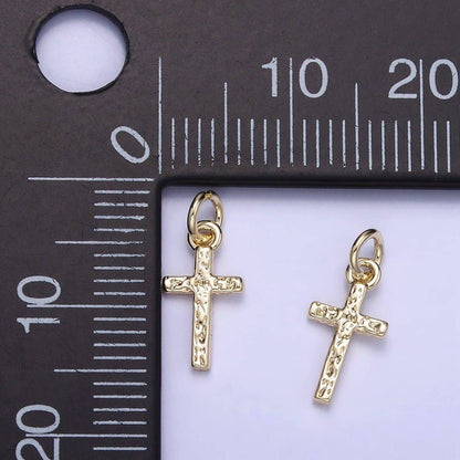 Hammered Cross Charm