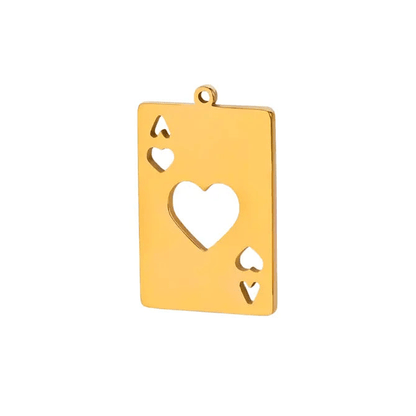 Gold Ace of Hearts Charm