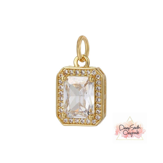 Diamond Pendant Charm Gold Filled