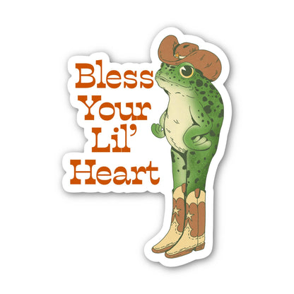Bless Your Lil' Heart Southern Cowboy Frog Sticker