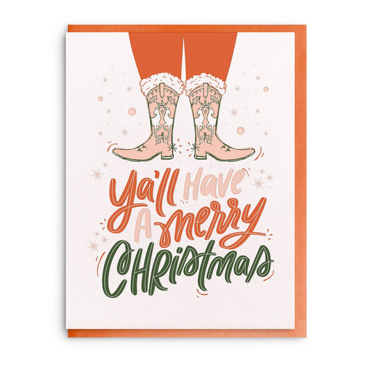 Ya'll Merry - Letterpress Holiday Greeting Card