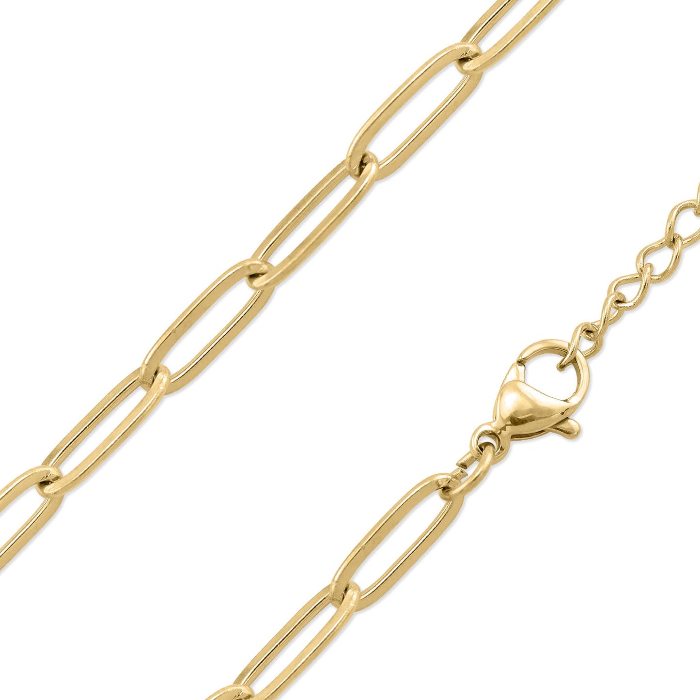 18K Gold PVD Paperclip Necklace 14"