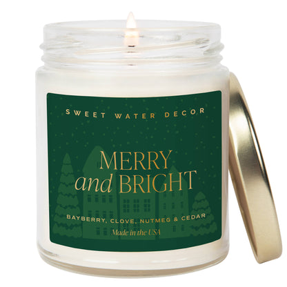 Merry & Bright 9 oz Soy Candle - Christmas Decor