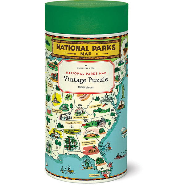 National Parks Map 1000 Piece Puzzle
