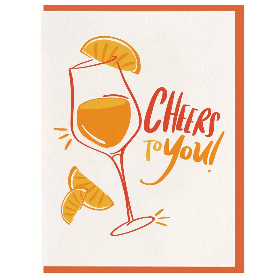 Cheers To You - Letterpress Congratulations Card