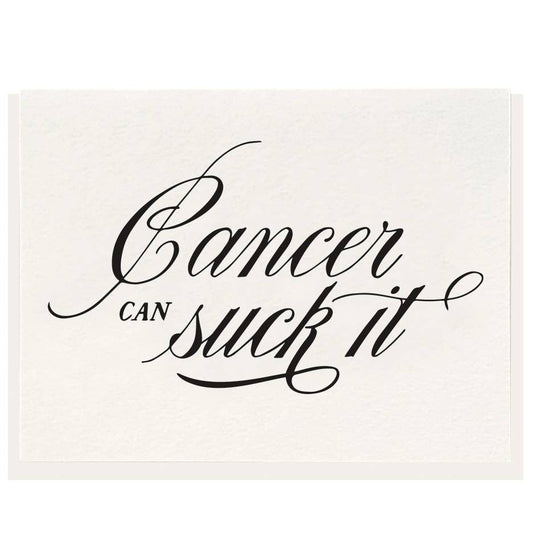 Cancer Sucks - Tarjeta de felicitación tipográfica POS