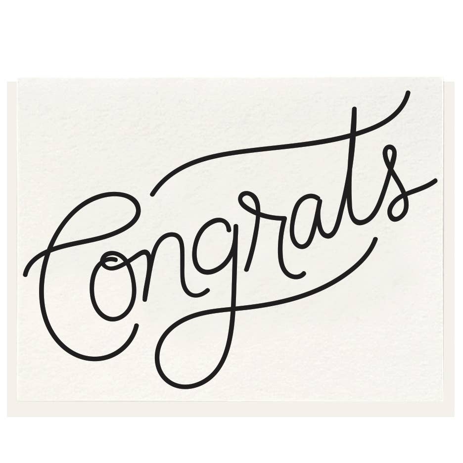 Congrats Greeting -  Letterpress Congratulations Card